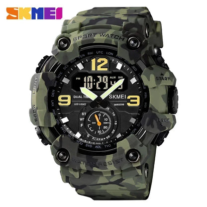 Skmei Dual Movement 3 Time Sport Wristwatch Mens Waterproof Electronic Watches Montre Homme Shockproof Digital Men Watch 1637