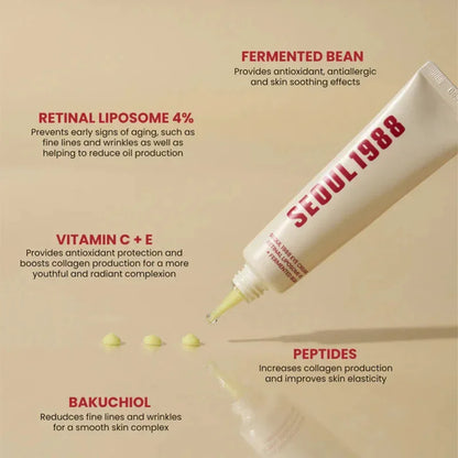 Seoul 1988 Retinol Eye Cream 4% Anti Aging Eye Treatment Dark Circles, Wrinkles, Puffiness Firming & Lifting Eye Cream For Women