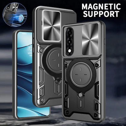 Armor Protection Slide Lens Phone Cover For OnePlus Nord 5 5G Case Car Magnetic Holder Ring Stand for One Plus 1+ Nord5 5G Funda
