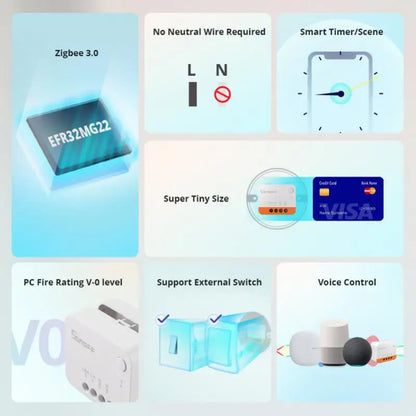 SONOFF ZBMINI-L2 Smart Switch Module No Neutral Wire Required Smart Home 2 Way Control Support EWeLink APP Alexa Google Home