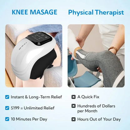 Knee Massager Smart Red Light and Massage Therapy for Swelling Stiff Joints Stretched Ligament and Muscles Injuries Gifts