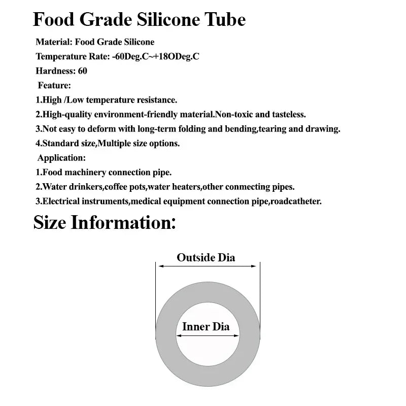 1/3/5/10M Silicone Tube Food Grade Rubber Hose Red Flexible Aquarium Air Irrigation Pipes Water Connector Garden Hoses