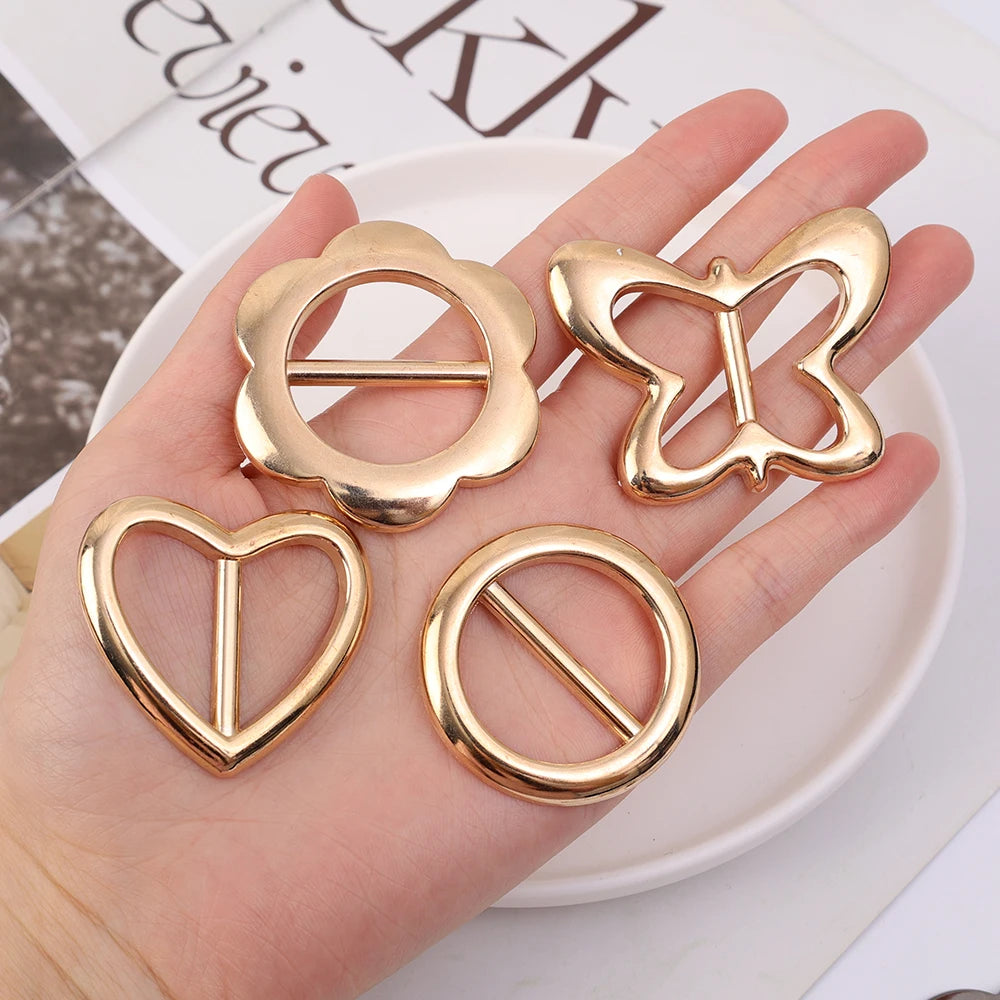 T-shirt Heart Butterfly Scarf Brooches Silk Scarf Buckle Brooch Shawl Ring Clip Scarves Fastener Knotted Button Pin Accessories
