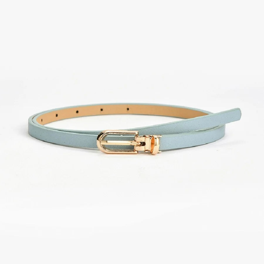 PU Leather Women Thin Belt Simple Solid Color Versatile Pin Buckle Thin Belt Dress Decoration Women Designer Belts NXD00