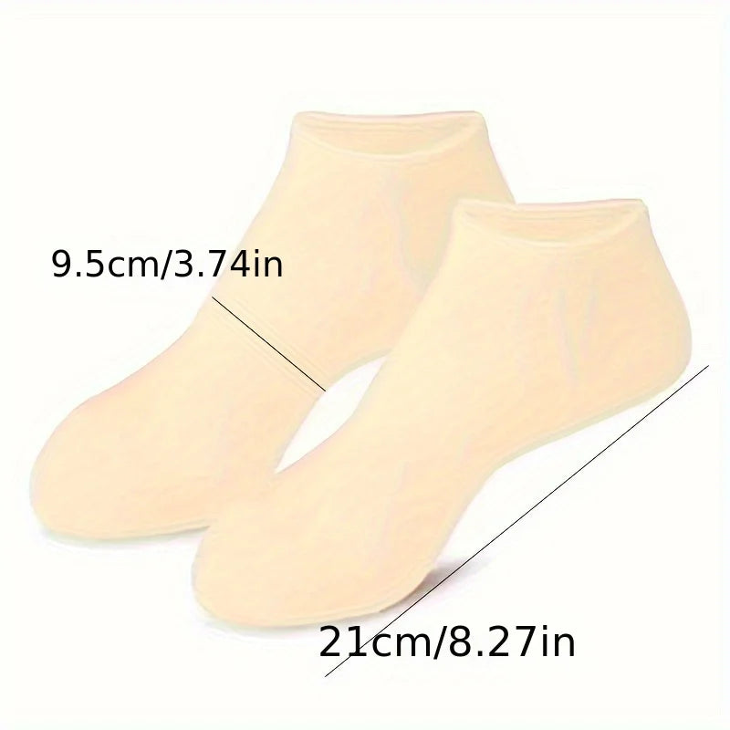 2 PCS Silicone Socks for Women, Soft Gel Moisturizing Foot Socks, Spa Socks for Softening Dry Feet, Cracked Heels Foot Care