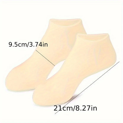 2 PCS Silicone Socks for Women, Soft Gel Moisturizing Foot Socks, Spa Socks for Softening Dry Feet, Cracked Heels Foot Care