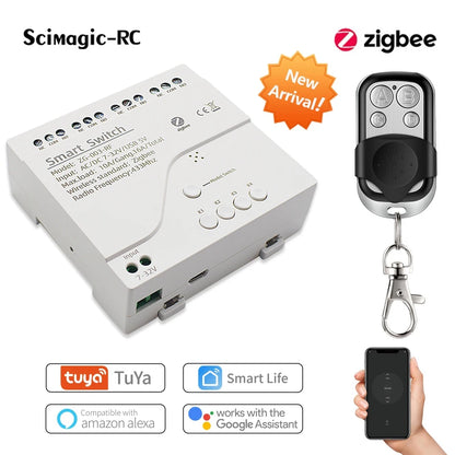 Tuya Zigbee Relay 4CH Smart Home Switch Module APP Remote Control Wireless Radio RF 433 4 Channel Relay for Zigbee Gateway Hub