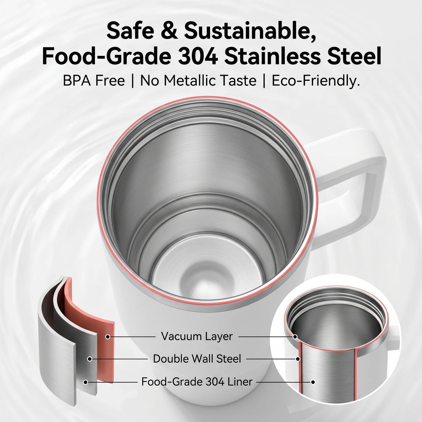 1200ML Stainless Steel Thermos Cup with Straw & Handle Ice Coffee Drink Vacuum Insulated Cup Car Travel Gym Outdoor Water Bottle