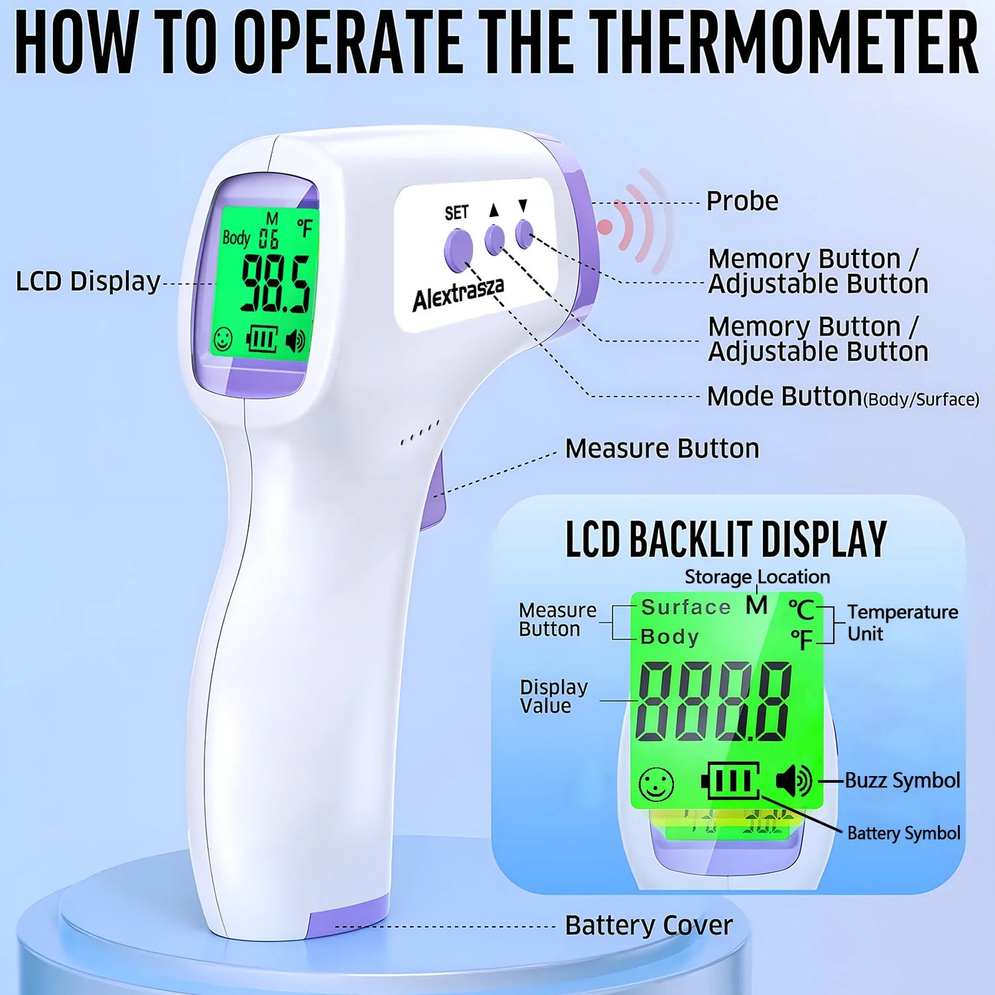 Medical Digital Infrared Thermometer Quick Temperature Measurement Medical Handheld Body Forehead Non-contact Thermometer
