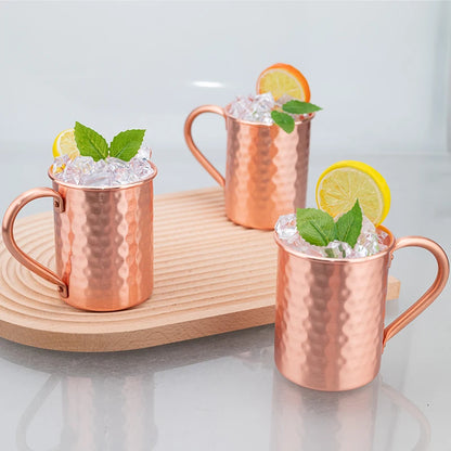 100% Copper Moscow Mule Mug 1/2/3/4PCS Durable Coppery Beer Mugs Coffee Mug Milk Cup Pure Copper Bar Cup Drinkware