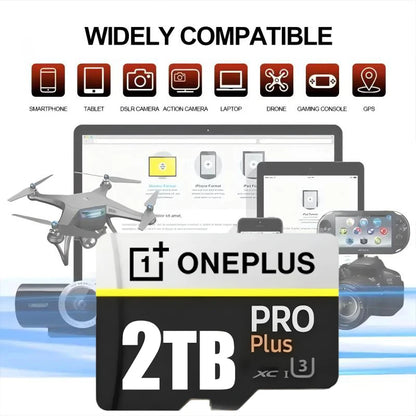 OnePlus 2TB High-Speed V30 A2 4K SD Card 512GB 256GB Memory Card 1TB Micro TF SD Adapter for Smart phone/Tablet/PC Cross-Use
