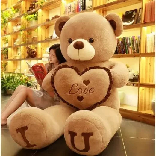 80/100cm Big LOVE Bear Plush Toy Lovely Huge Stuffed Soft Bear Doll Lover Bear Kid Toy Girlfriend Valentine's Day Birthday Gifts