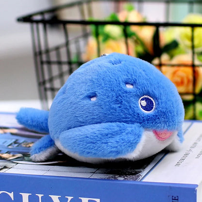 Seal Shark Whale Beluga Keychain Pendant Doll Mini Marine Animal Plush Keyring  Backpack Pendant Decor Kawaii Pendant Doll
