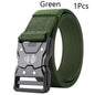 Automatic Buckle Tactical Belts Men's Woven Nylon Military Belt Durable Black Outdoor Army Hunting Golf Waist Belt