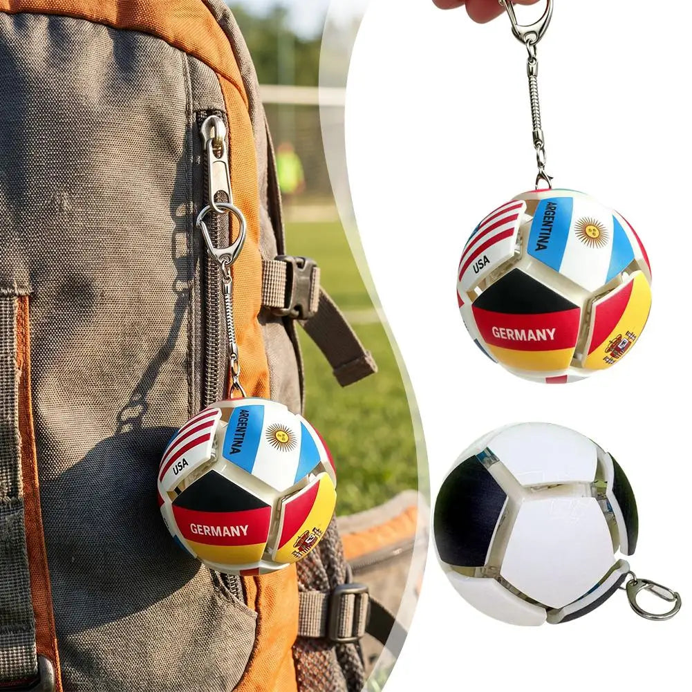 Simulation Soccer Stress Ball Keychain Squeeze Fidget Toy Football Fan Souvenir Decompression Key Ring Gift For Sports Lovers