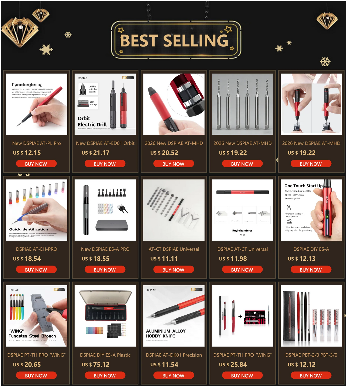 DSPIAE Aluminium Alloy AT-FB Pen Black Red Green Gray AT-FBRD AT-FBBK Hold PBT-2/0 PBT-3/0 PBT-4/0 PBT-5/0 Pen Head