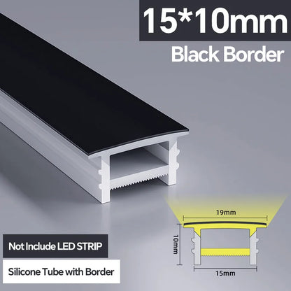 1M-10M LED Neon Rope Tube Soft Silicone Diffuser Channel Black/White Flexible Ribbon Strip Light for Recessed Channel