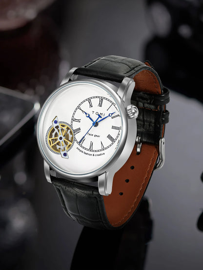 TOMI Set Gift Box Luxury and Fashionable Men's Quartz Watch Leisure Calendar Double Strap Quartz Watch Festival Gift
