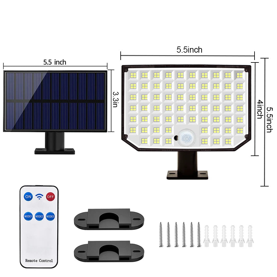 Solar Lights Outdoor 366/400/318 LED Motion Sensor Security Lights IP65 Waterproof Solar Powered Flood Lights for Garden Yard