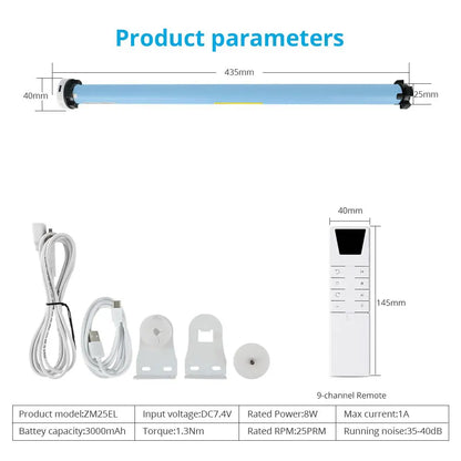 Zemismart Zigbee Roller Shade Motor with Battery For 37 38mm Tube Works with Tuya and Smart Life APP Alexa Google Home Control