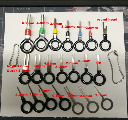 Terminal Removal Tool Kit 21Pcs Electrical Connector Pin Removal Tool Terminal Ejector Kit Depinning Tool for Automotive Car