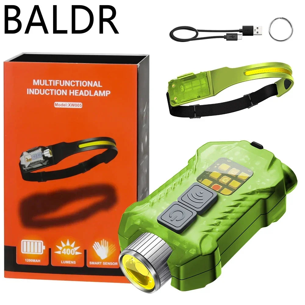 1500LM High Power LED Headlamp COB Head Flashlight With 7500Mah Built-in Battery USB Rechargeable Fishing Camping Lantern Torch