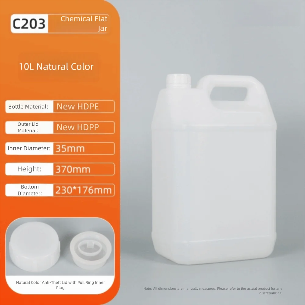1/2/3/4/5/6/10L Plastic Airtight Bottle with Lid Food Grade HDPE Bucket Sealed Large-Capacity Oil Jerrican Gel Shampoo