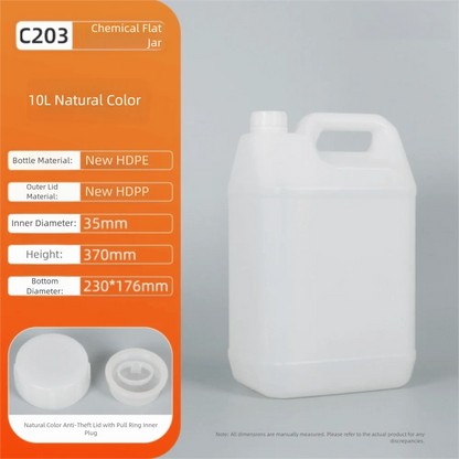 1/2/3/4/5/6/10L Plastic Airtight Bottle with Lid Food Grade HDPE Bucket Sealed Large-Capacity Oil Jerrican Gel Shampoo