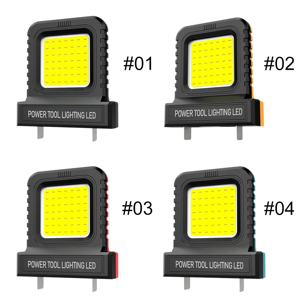 1-5 szt. Lampa robocza LED do elektronarzędzi Makita, Milwaukee, DeWalt, Bosch, Dayi, Lomvum, Zhipu, z akumulatorem litowo-jonowym 18V-21V