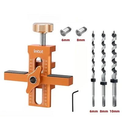Adjustable Cabinet Door Mounting Jig Quick Positioning Hole Opening Tool Aluminum Alloy for Woodworking Installing Cabinets Tool