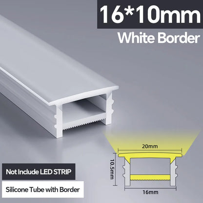 1M-10M LED Neon Rope Tube Soft Silicone Diffuser Channel Black/White Flexible Ribbon Strip Light for Recessed Channel