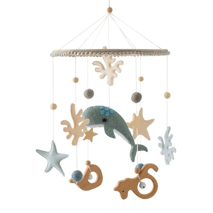 Baby Mobile Crib Bed Bell Musical Rattles Toys Soft Felt Cartoon Animal for Infants Nursery Mobiles Forest Animals Crib Toys