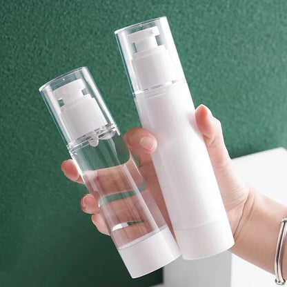 15/30/50/100ML Clear Airless Cosmetic Cream Pump Bottle Refillable Vacuum Dispenser Spray Lotion Bottle for Travel Makeup Contai
