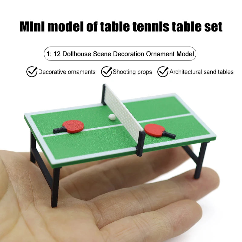 1:12 Miniature Table Tennis Racket Model Table Tennis Table Decor Accessories