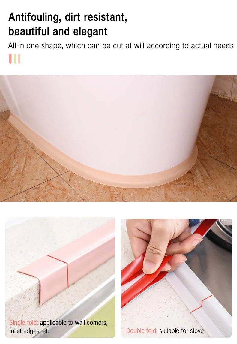Sealing Tape For Bathroom Kitchen Accessories Shower Bathtub Caulk Strip Self Adhesive Waterproof Wall Sticker Sink Edge Tape