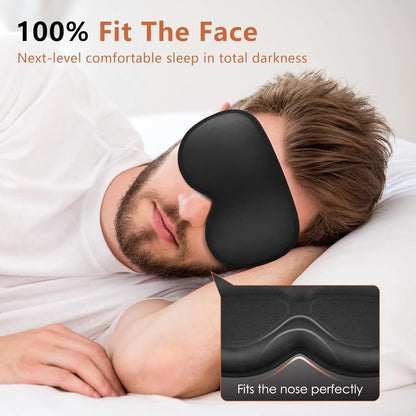 3D Contoured Eye Mask with Zero Pressure, 100% Blackout, Eye Mask for Sleep, Suitable for Offices, Napping, Travel, and Relaxati
