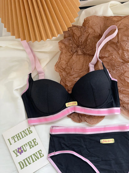 YUQI Dopamine Pink Plus Size Bra - Big Bust Lift | Anti-Sag Non-Trace Thin Lingerie Wireless Push Up Comfort Sexy Support