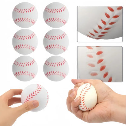 12pcs 6cm PU Baseball Soft Sponge Ball Toy Outdoor Sport Practice Trainning Base Ball Kids Decompression Indoor Outdoor Toy Ball