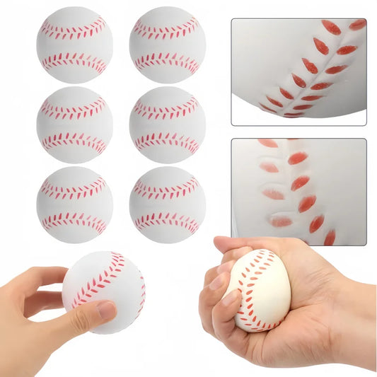 12pcs 6cm PU Baseball Soft Sponge Ball Toy Outdoor Sport Practice Trainning Base Ball Kids Decompression Indoor Outdoor Toy Ball