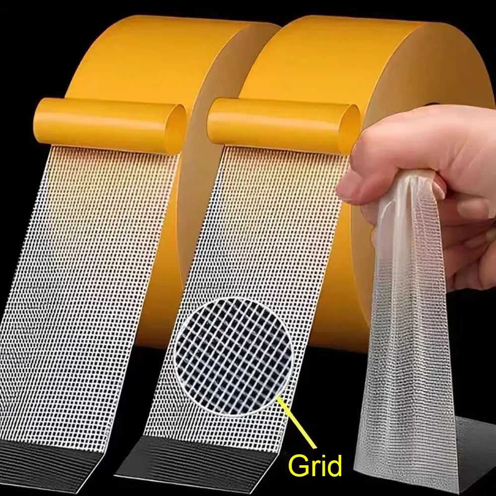 Ruban adhésif Double face à Fixation Super fin et solide, maille translucide robuste, étanche, sans trace, grille puissante 2030