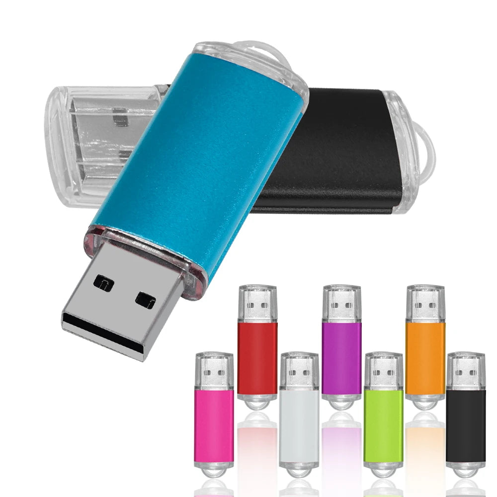 Spersonalizowane logo 100% Realna pojemność Metalowy pendrive USB 2.0 Pamięć Flash Pendrive 4GB 8GB 16GB 32GB 64GB Upominki Hurtowe Dysk Przenośny
