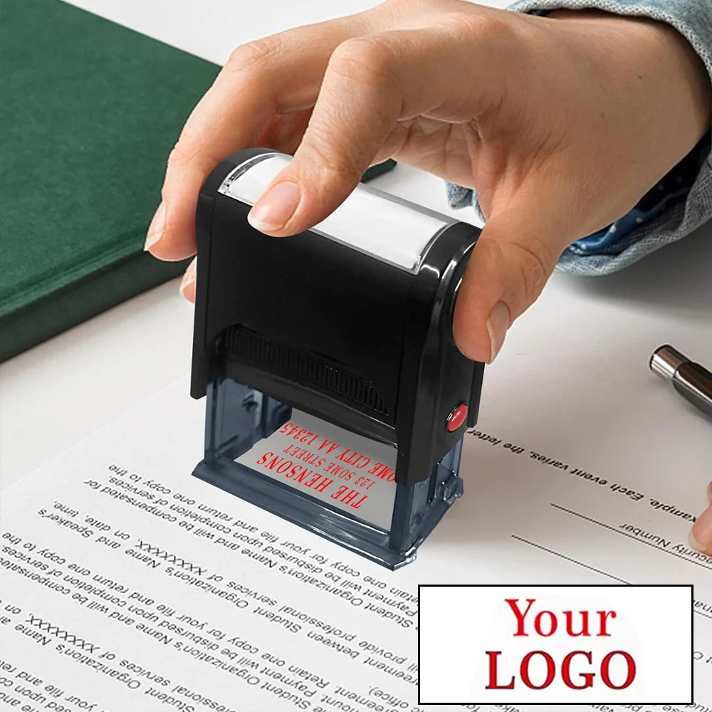 Custom Self-Inking Stamp DIY Rubber Stamp Kit Custom LOGO Personalized Self Inking Business Address Name Number Letter Printing