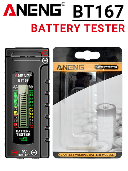 ANENG BT167 household battery level tester does not require power supply to measure D/C/AA/AAA/9V/button battery level detector