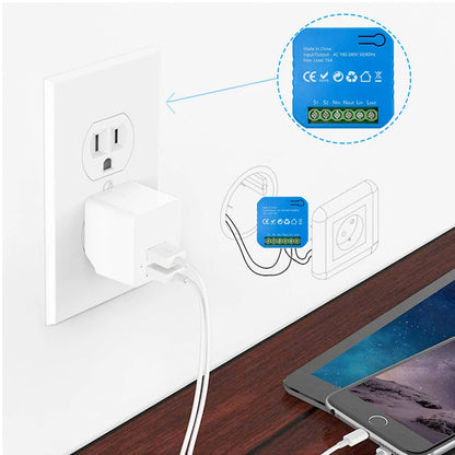 Smart Life ZigBee Switch Module Supports 2 Way Light Control Timing 16A KWh Energy Monitor Works with Tuya Google Home Alexa