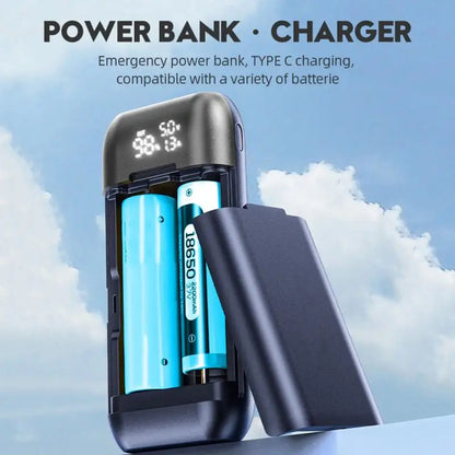18650 Battery Charger Case DIY Power Bank Box Portable QC 3.0 PD 18W Fast Charging Case for 18650 21700 20700 Lithium Batteries