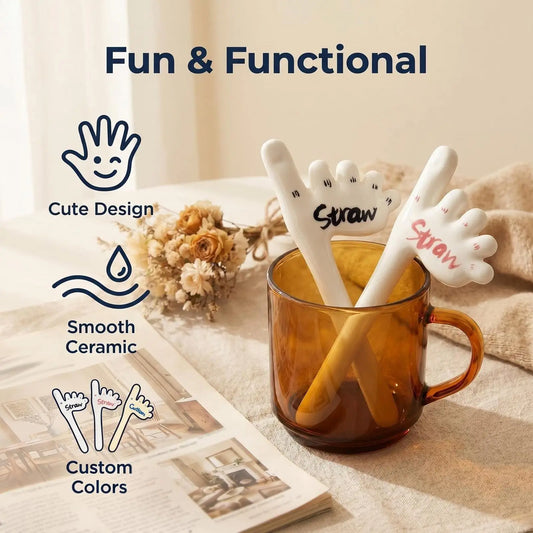 Reusable Foot Straw Handmade Toe Ceramic Drinkware Handmade Foot Straw For Fishing Drinking Tea Cold Picnic Outdoor Water