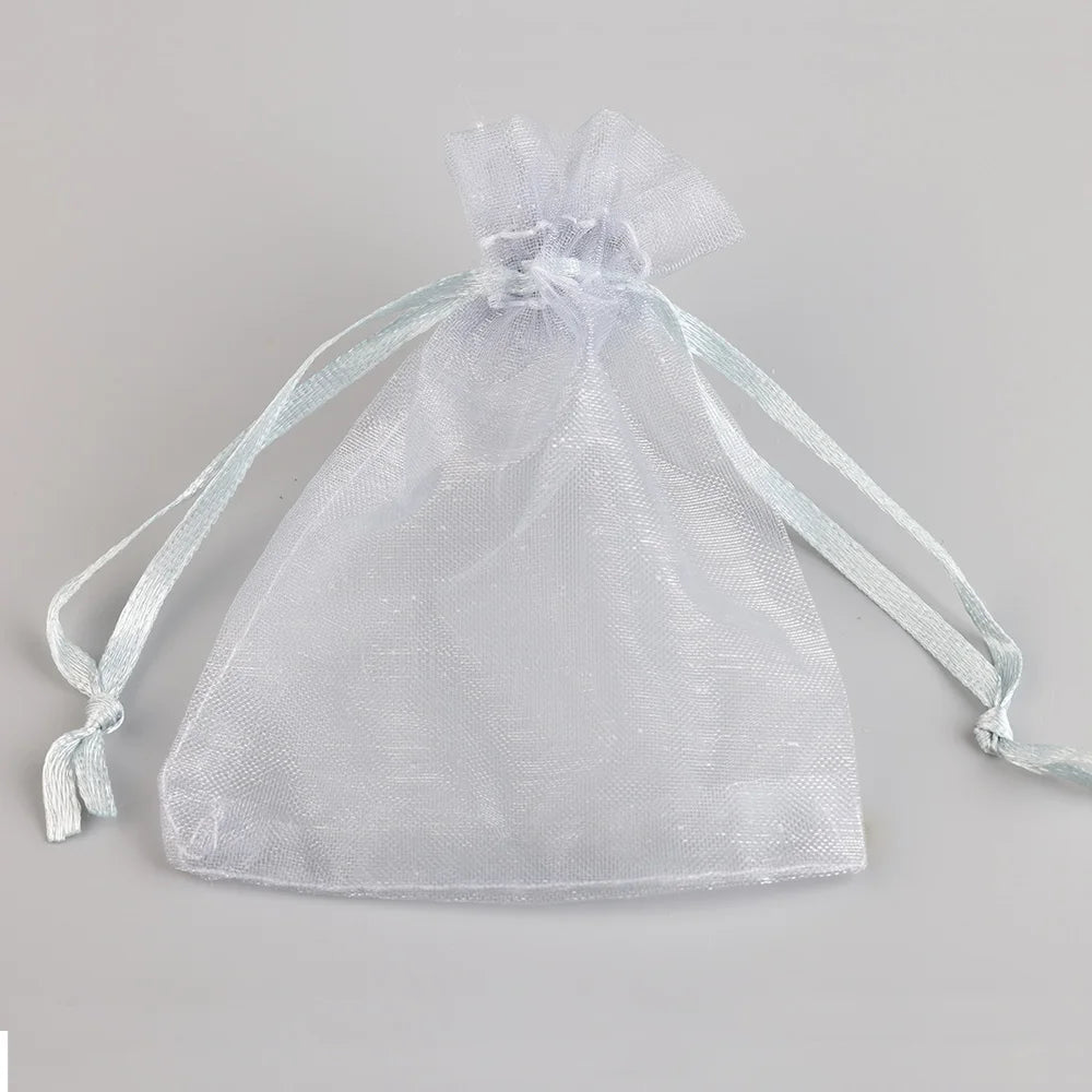 50/100pcs Colorful Organza Gift Bag 5x7 7x9 9x12 10x15 13x18cm Party Wedding Favors Candy Jewelry Packaging Drawstring pouches