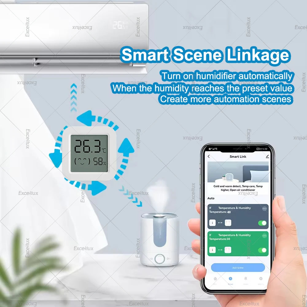 Tuya Zigbee 3.0 Smart Home Temperature Humidity Sensor with LCD Screen Work With Alexa Echo Plus Home Assistant Z2M Need Gateway