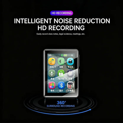 KEBIDUMEI MP3 Player with 2.0" Touch Screen Bluetooth Walkman for Student Music Player Built-in HD Speaker FM Radio Recording