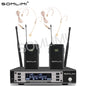 SOMLIMI 135G4 UHF Dual Channels Profession Wireless Microphone System Stage Performance Dynamic Long Distance Metal Handheld